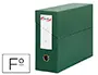 Imagen Caja transferencia pardo folio forrado extra doble lomo 80 mm estuche interior con tarjetero verde 2