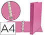 Imagen Carpeta de 4 anillas 25 mm mixtas liderpapel a4 carton forrado pvc fucsia 2