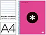 Imagen Cuaderno espiral liderpapel a4 micro antartik tapa forrada 120h 100 gr horizontal 5 bandas 4 taladros color rosa 2