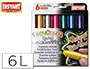 Imagen Tempera solida en barra playcolor pocket escolar caja de 6 colores metalizados 2