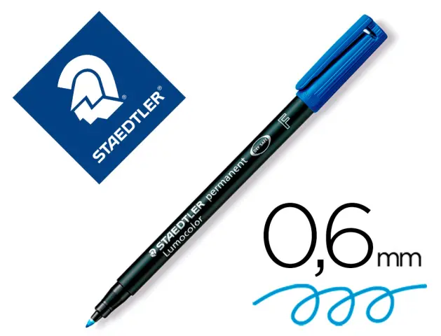 Imagen Rotulador staedtler lumocolor retroproyeccion punta de fibrapermanente 318-3 azul punta fina redonda 0.6 mm