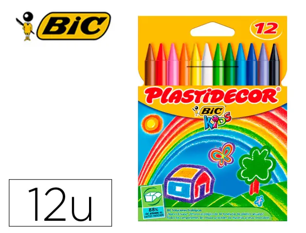 Imagen Lapices cera plastidecor caja de 12 colores