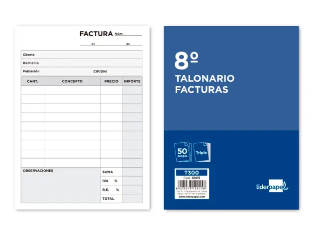 Imagen TALONARIO FACTURA8 105X155OR Y 2CO