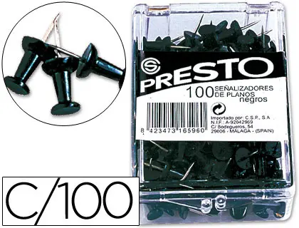 Imagen SE�ALIZADORES DE PLANOS NEGRO C/100