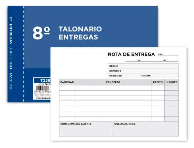 Imagen TALONARIO ENTREGAS DUPLO 8 APAISAD