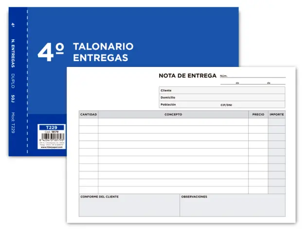 Imagen TALONARIO ENTREGAS 4 ORG+COPIA