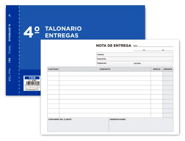 Imagen TALONARIO ENTREGAS 3 COPIAS