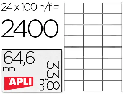 Imagen ETIQUETAS ADHESIVAS APLI 64.6X33.8