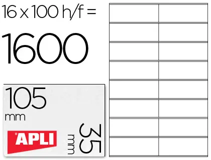 Imagen ETIQUETAS ADHESIVAS APLI 105X35