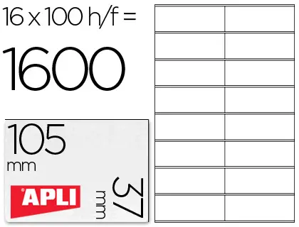 Imagen ETIQUETAS ADHESIVAS APLI 105X37