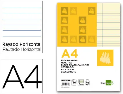 Imagen BLOC NOTAS ENCOLADO HOJAS AMAR