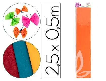 Imagen PAPEL CRESPON 0.5X2.5 NARANJA