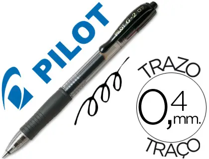 Imagen Boligrafo pilot g-2 negro tinta gel retractil sujecion de caucho