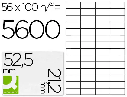 Imagen Etiqueta adhesiva 52,5x21,2 mm fotocopiadora laser ink-jet caja con 100 hojas din a4