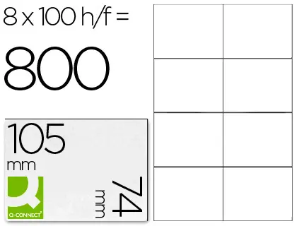 Imagen Etiqueta adhesiva 105x74 mm fotocopiadora laser ink-jet caja con 100 hojas din a4