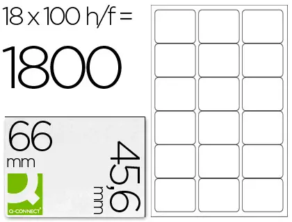 Imagen Etiqueta adhesiva 66x45,6 mm fotocopiadora laser ink-jet caja con 100 hojas din a4