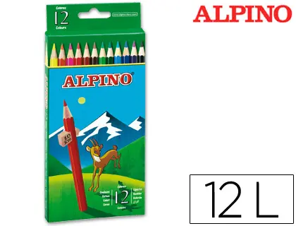 Imagen Lapices de colores alpino 654 caja de 12 colores largos