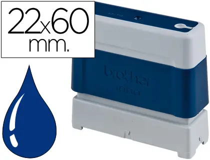 Imagen Sello automatico brother 22 mm x 60 mm azul personalizado