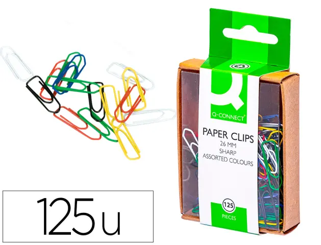 Imagen CLIPS COLORES SURTIDOS 26MM C/125