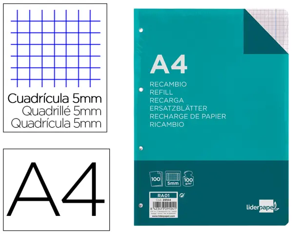 Imagen RECAMBIO LIDERPAPEL 4 TALADROS A4