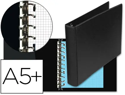 Imagen CARPETA MULTIFIN ALFA 3002-M 11 ANILLAS NEGRA