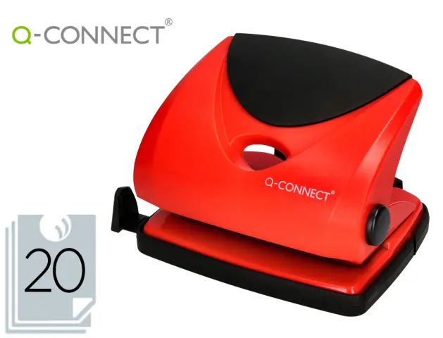 Imagen TALADRADOR Q-CONNECT 20 HOJAS ROJO