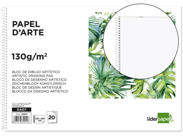 BLOC DIBUJO LIDERPAPEL ESBOZOS ESPIRAL A5 148X210MM 100 HOJAS 90G/M2 SIN  RECUADRO [F-2-4]. Bloc de dibujo. Librería Salesiana