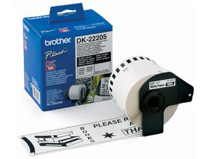 Imagen Cinta de papel continuo brother dk-22205 para impresoras de etiquetas ql 