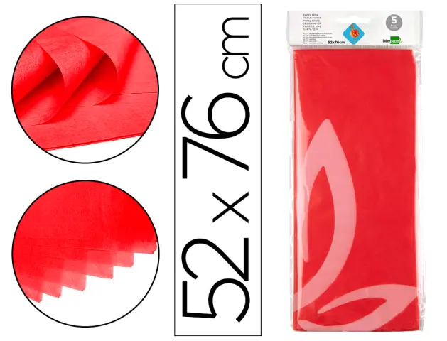 Imagen PAPEL SEDA LIDERPAPEL 52X76 ROJO