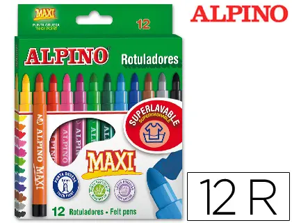 Imagen ROTULADOR ALPINO MAXI C/12 COLORES