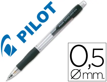 Imagen Portaminas pilot super grip negro 0,5 mm sujecion de caucho
