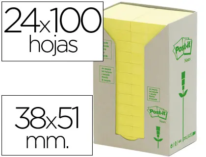 Imagen NOTAS ADHESI. RECICLADAS POST-IT 24