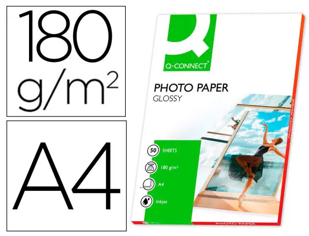 Imagen PAPEL FOTO GLOSY INK-JET A4 180 GR