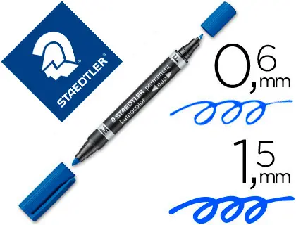 Imagen ROTULADOR STAEDTLER LUMOCOLOR PERMANENTE DUO AZUL