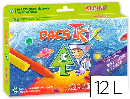 Imagen LAPICES CERA DACSTRIX TRIANGULAR C/12 COLOR
