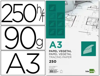 Láminas Papel vegetal CANSON A3 12H 90g