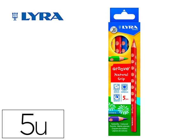 Imagen LAPICES COLORES LYRA GROOVE TRIANGULAR 5 COLORES
