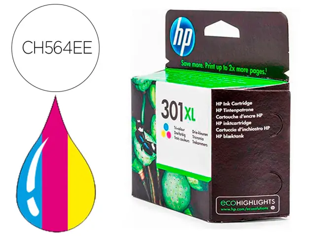 Imagen Ink-jet hp 301xl tricolor original