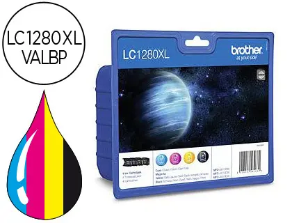 Imagen INK JET BROTHER LC1280 PACK NEGRO+COLOR