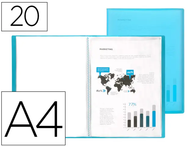 Imagen CARPETA 20 FUND.BEAUTONE DIN-A4 AZUL