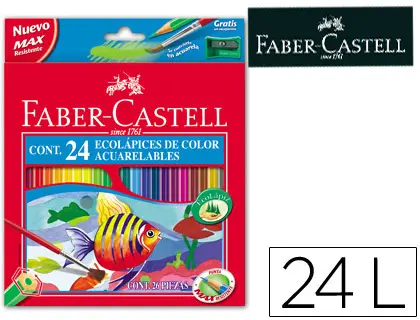 Imagen LAPICES DE COLORES FABER-CASTELL ACUARELABLES C/24