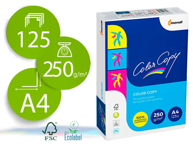 Imagen PAPEL COLOR COPY DIN A4 250 GR 125 HOJAS