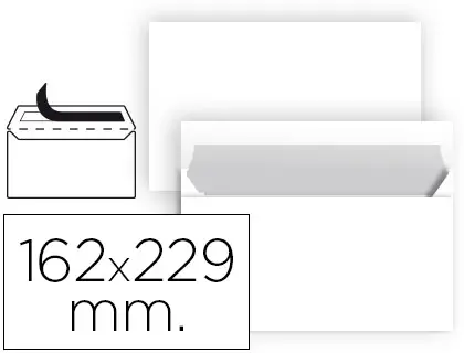 Imagen Sobre blanco din c5 162x229 mm tira de silicona paquete de 25 unidades