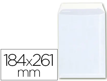 Imagen Sobre bolsa a-6 offset blanco 100g 184x261 mm con tira de silicona -caja 250