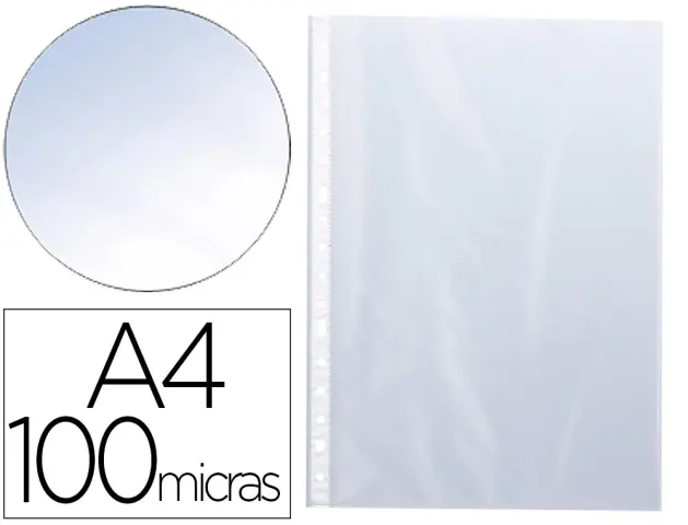 Imagen FUNDA MULTITALADRO Q-CONNECT DIN A4 100MC CRISTAL