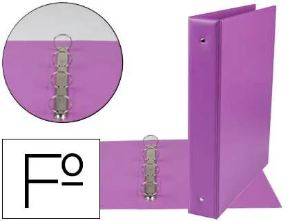 Imagen CARPETA  4 ANILLAS 40MM PLASTICO LILA