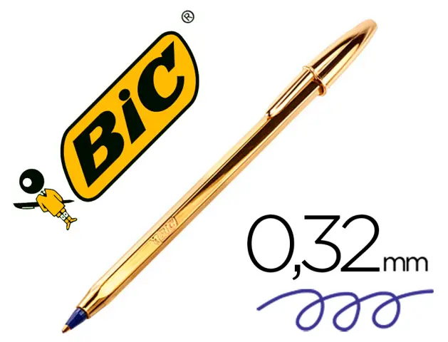 Imagen BOLIGRAFO BIC  CELEBRATION ORO TINTA AZUL UND