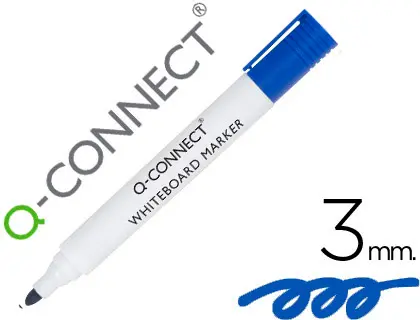 Imagen Rotulador q-connect pizarra blanca color azul punta redonda 3.0 mm