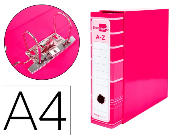 Imagen ARCHIVADOR PALANCA A4 FILLING SYSTEN ROSA CON CAJA