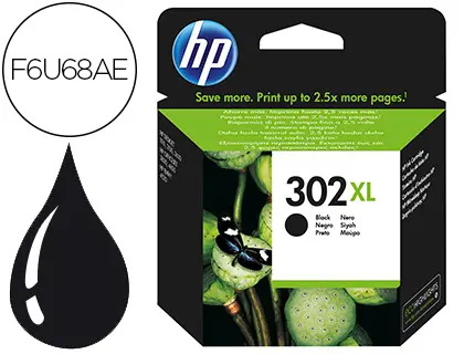 Imagen Ink-jet hp 302xl deskjet 1110 / 2130 / 3630 officejet 3830 / 4650 envy 4520 color negro 480 pag